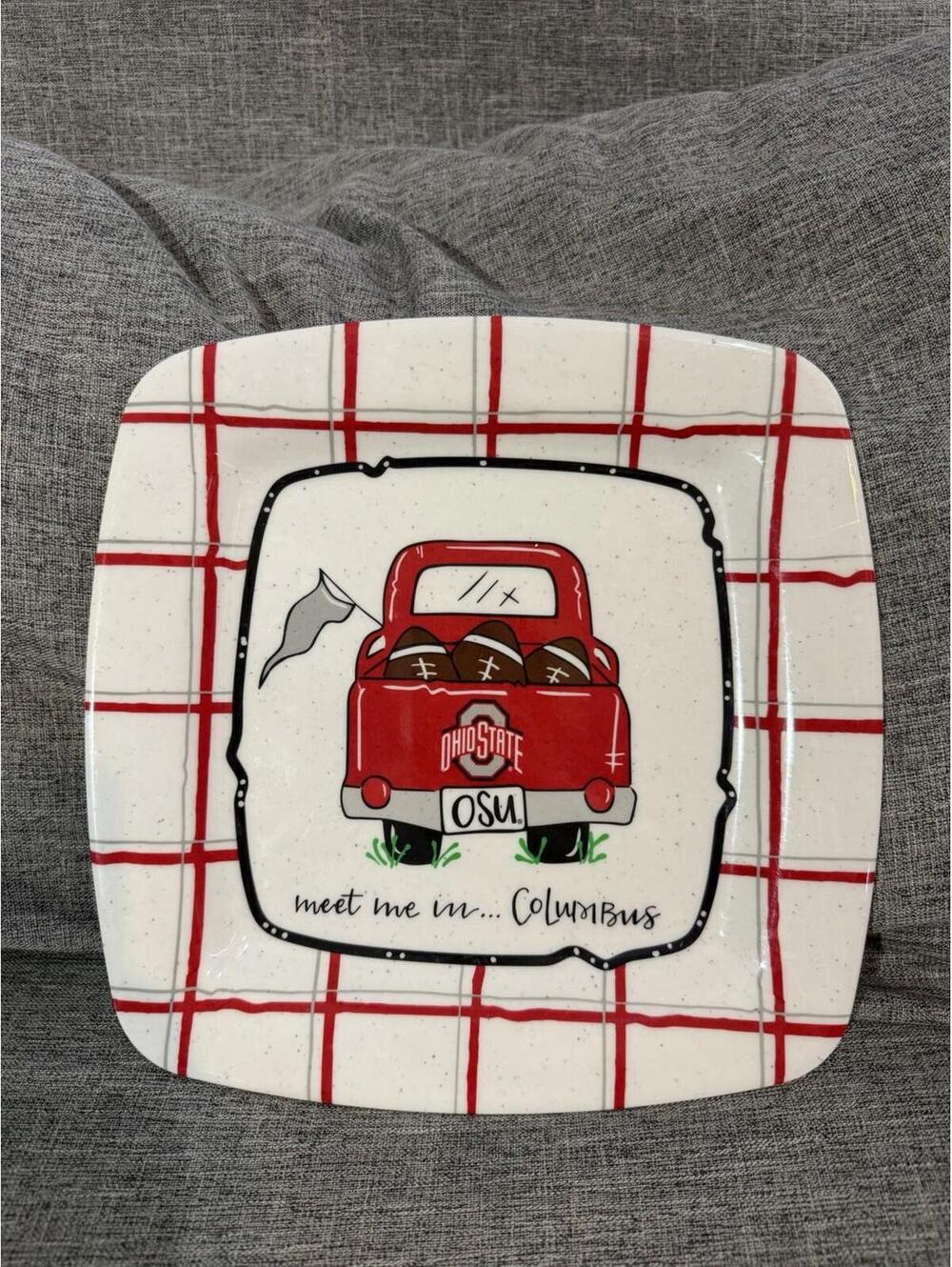 Magnolia Lane Ohio State Buckeyes Platter Meet Me In Columbus 9" Plate